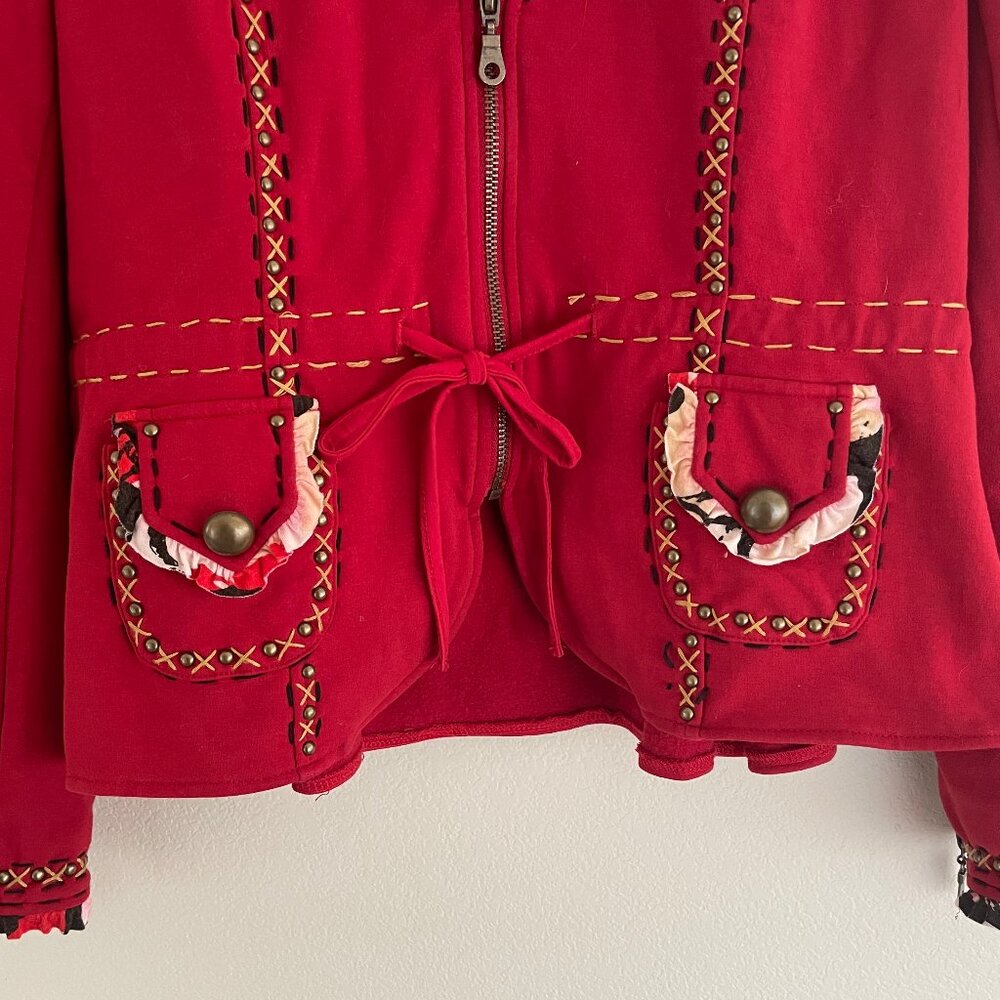 DOUBLE D RANCH Red Jacket with Studs, Ruffles, and Stitching: Size MEDIUM; NWOT! - Picture 6 of 11